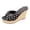 Black, variant on Rokment Bow Polka Dot Platform Wedge Dress Slip on Sandals for Women Bride Wedding Vintage Casual Leather Espadrilles Extra Chunky High Heels Slides Dressy Slippers Summer Black Size 6