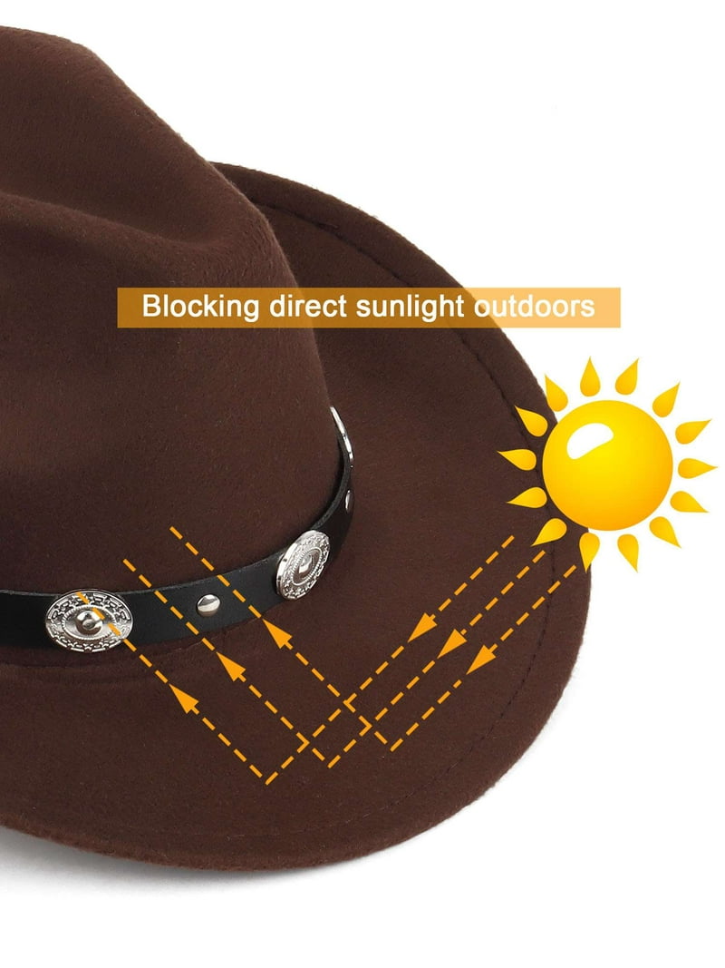 PULLIMORE Western Cowboy Hat for Men Women Felt Classic Roll  display picture 3