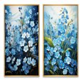 thumbnail image 2 of Designart "pasture Of Forgetmenots Flowers II" Meadow Framed Wall Art Set Of 2 - Blue Landscapes Framed Canvas Set For Living Room Decor, 2 of 7