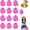Matte pink, variant on 12 Pcs Cheerleader Pom Poms,with Baton Handle for Rooters Cheering Squad Team Spirit Sports (Matte Blue)