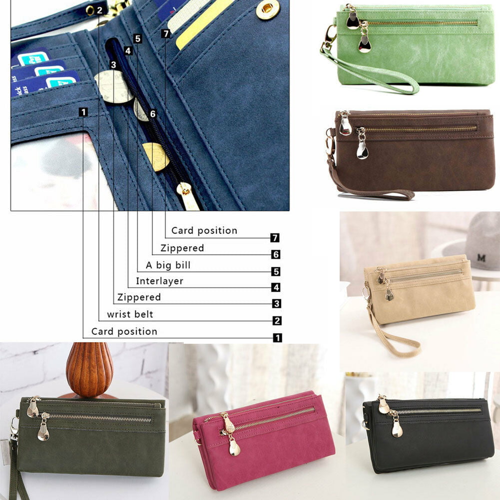 Women Lady Clutch Leather Wallet Long Card Holder Phone Bag Case Purse Handbag 
