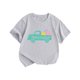 thumbnail image 1 of Gibobby Blusa Nueva ropa para niños de verano, camiseta de manga corta para niñas de estilo europeo y estadounidense, camiseta para niños con cuello redondo y estampado （Gris， 4-5 Años), 1 of 3