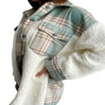thumbnail image 3 of MesaSe Chandail en Molleton à Carreaux en Polaire pour Femmes à Manches Longues avec Poches Veste d'Hiver à Revers Imprimé Léopard s, 3 of 3