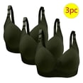 thumbnail image 2 of Bigersell Women's Bras Pack Push up Discouts 3pc Woman's Plus Size Solid Color Without Underwire Gathering Comfortable Bras Daily Bra Training Bra Style F-1212 Green-1 42/95, 2 of 3