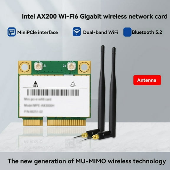 AX200 MINIPCIE Wireless NIC Network Adapter Dual-Band Wi-Fi 6 Gigabit Network Card Bluetooth 5.2 802.11AX Standard