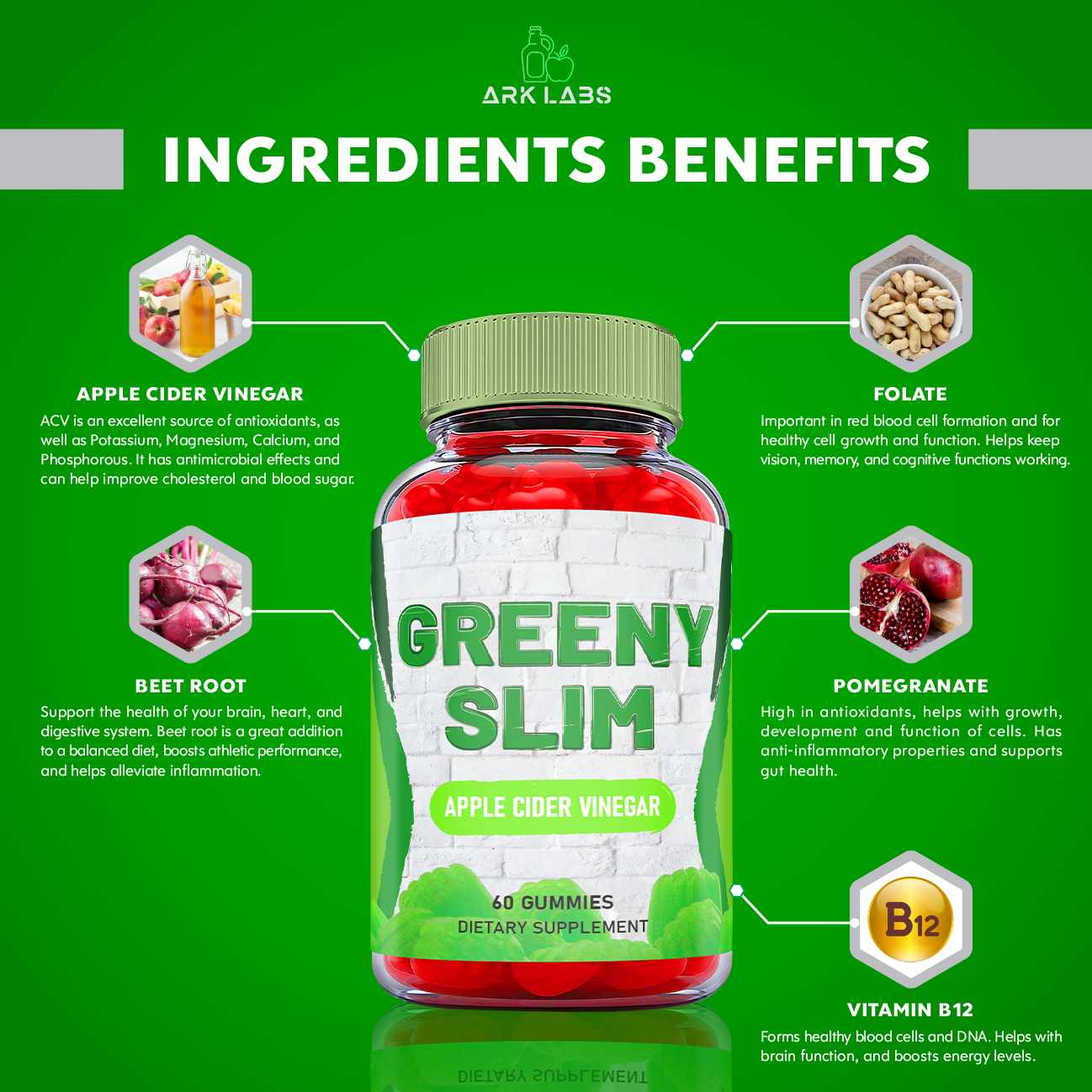 (2 Pack) Greeny Slim Keto ACV Gummies - Apple Cider Vinegar Supplement for Weight Loss - Energy & Focus Boosting Dietary Supplements for Weight Management & Metabolism - Fat Burn - 120 Gummies