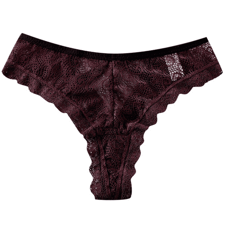 Fulorrnie Underwear for Women Comfort Thong Breathable Seamless Panties Elastic Waist Ventilated Stretchable Panty  Wine  M