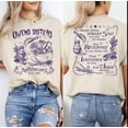 thumbnail image 2 of Vintage Sisters Apothecary Halloween Shirt, Witchy Moon and Herb Graphic Tee, Cottagecore Spooky Season T-Shirt, Retro Fall Witch Gift, 2 of 7