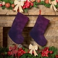 thumbnail image 6 of Salouo Black Dark Blue Purple Print Christmas Decorations Stockings 1 Pack 18'' Xmas Stockings Holiday Stocking Personalized Farmhouse Decor for Home Family Party Tree, 6 of 7