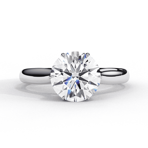 Gemone 2 Carat Round Shape Solitaire Lab Diamond Engagement Ring In 14k White Gold