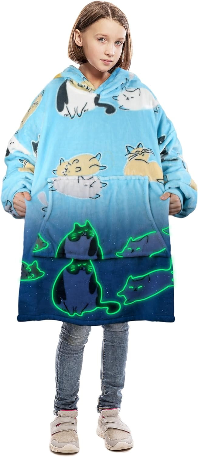 Catalonia Oversized Blanket Hoodie Sweatshirt, Fleece Pullover with Large Front Pocket, Super Soft Warm Comfortable for Teenagers Kids Youth