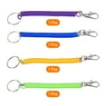 thumbnail image 3 of Uxcell 6.7" Spiral Retractable Spring Coil Keychain, 4 Pack, Purple Green Yellow Blue, 3 of 6