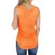 thumbnail image 3 of Gibobby Blusas y chalecos sin mangas con cuello en V y botones de color sólido sueltos informales para mujer(Naranja,XG), 3 of 5
