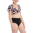 thumbnail image 6 of Fesfesfes Big Girls Bikini High Waist Children Swimwear Pringting Short Sleeve Bikini Sets Split Swimsuit, 6 of 9