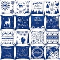 thumbnail image 2 of Funda de cojín geométrica azul para Navidad, decoración nórdica moderna, adorno navideño, regalo de Año Nuevo, 2022, 2 of 3