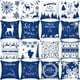 thumbnail image 2 of Funda de cojín geométrica azul para Navidad, decoración nórdica moderna, adorno navideño, regalo de Año Nuevo, 2022, 2 of 3