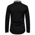thumbnail image 4 of Lovskoo 2024 Long Sleeve Shirts for Men Casual Patchwork Button Turn-Down Collar Tops Blouse Shirt Black-2XL, 4 of 9