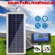 thumbnail image 2 of Panel solar de 25 W 12 V, kit de panel solar, kit de cargador de batería con controlador de carga solar de 20 A para RV, yate, exterior, jardín, iluminación ACTIVE Biensenido a ACTIVE, 2 of 5