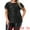 Black, variant on DARING DIVA Women's Plus Sequin Ruffle Short Sleeve Glitter Top 1X Black