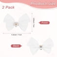 thumbnail image 3 of 2-Pack Bow Shoe Clips, Satin Elegant Detachable Buckle Bridal Heels Accessories with Pearl Rhinestone for Wedding, 3 of 5