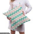 thumbnail image 5 of Chevron Fabric by the Yard, Zigzag Stripes with Pastel Colors Hand Drawn Geometric Illustration, Decorative Upholstery Fabric for Sofas and Home Accents, Turquoise Pink and Ivory by Ambesonne, 5 of 5