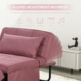 thumbnail image 4 of Ainfox Ottoman Chair Lounger Bed，4 in 1 Convertible Single Sofa Couch Futon Bed, 71''L x 34''W (Pink), 4 of 8