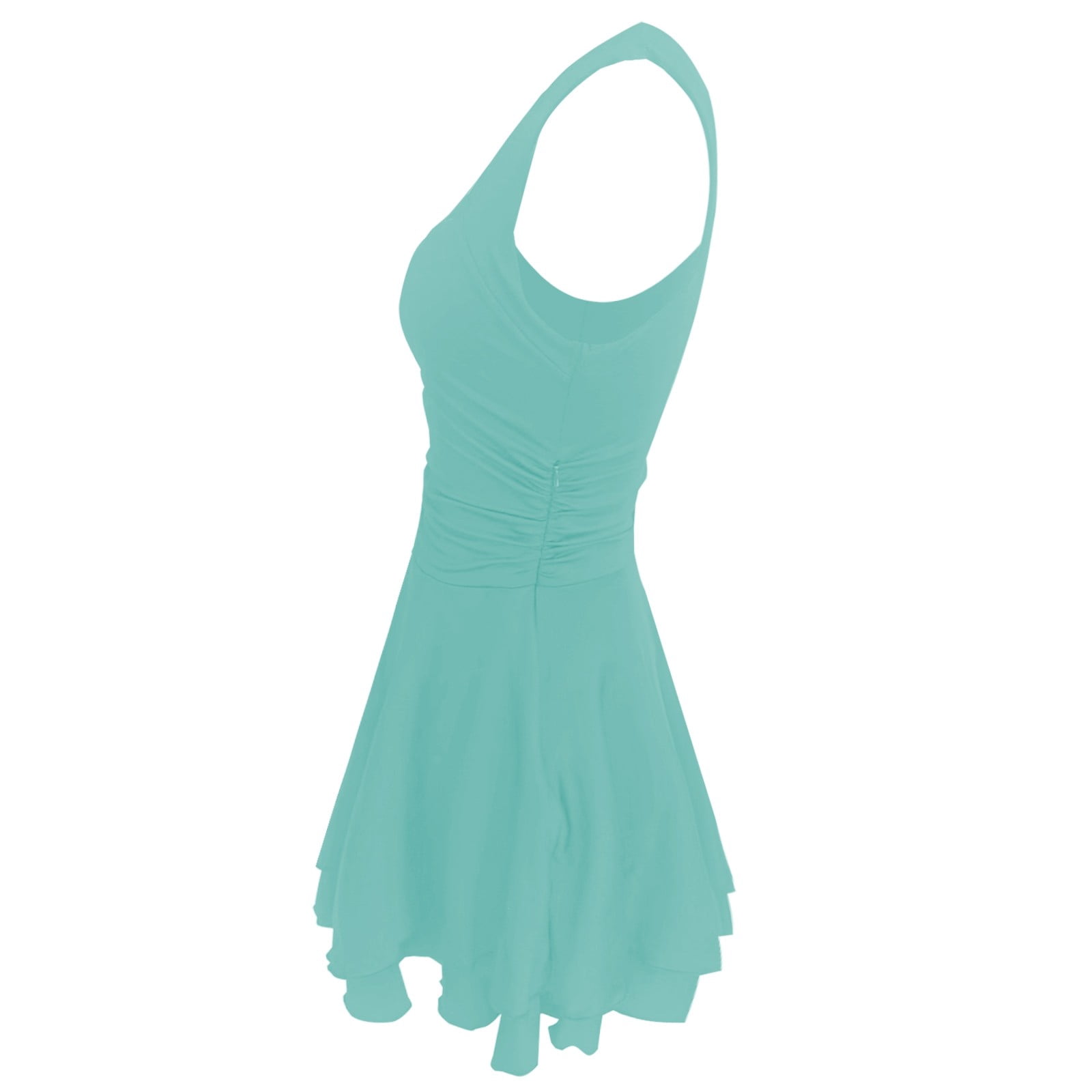 Wuxian Women Tennis Dress Sleeveless Wide Strap Popular Square Neck High Waist Ruched A-Line Ruffle Tiered Flowy Athletic Sport Workout Yoga Mini Dresses,Blue,XL