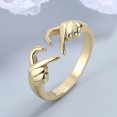 thumbnail image 2 of MasteelfCA Open Finger Ring Decor Ring Heart Hug Rings Couple Hug Rings Wedding Ring Jewelry, 2 of 8