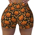thumbnail image 2 of Balery Quirky Corn Pumpkin Pantalones cortos de entrenamiento estampados para mujer, sin costuras, ajustados, para gimnasio, yoga, correr, deportes, ejercicio activo, fitness.-X-Large, 2 of 8