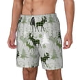 thumbnail image 1 of Balery green plaid Moose tree Bañador para hombre, shorts de playa de secado rápido con entrepierna y forro de compresión-Medium, 1 of 6