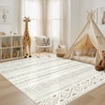 thumbnail image 4 of UERMEI 5'x7' Area Rugs for Living Room, Washable Rugs Boho Moroccan Area Rug Soft Neutral Geometric Bohemian Carpet Distressed Indoor Rug for Bedroom Dining Room Office Foldable Nonslip Rug, Brown, 4 of 14