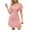 Pink, variant on Lmnyox Summer Fashion Mini Dress for Women Short Sleeve V Neck High Waist Dress A Line Sundress