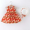 thumbnail image 2 of PEASKJP Toddler Girl Floral Print Puff Sleeve Smocked Sun Dress Beach Dresses Red, Sizes 11, 2 of 4