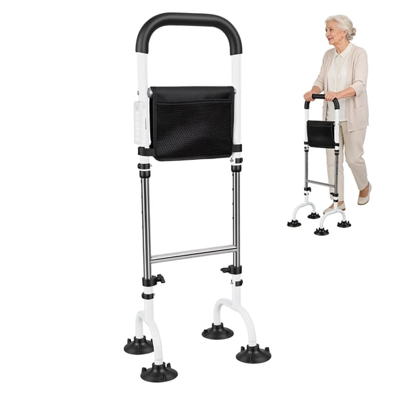 Stand Assist Aid for Elderly,Standing Aid Rail Bar,5 Height Adjustments,Quad Cane Mobility Aid for Seniors Bathrooms Toilet Bedrooms