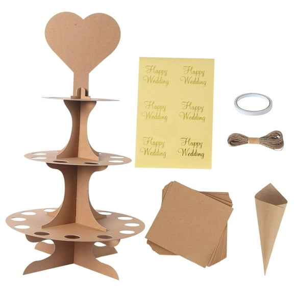 Abbracc Confettis Porte-Cône Ensemble Confettis Stand pour Anniversaire Saint Valentin Brun