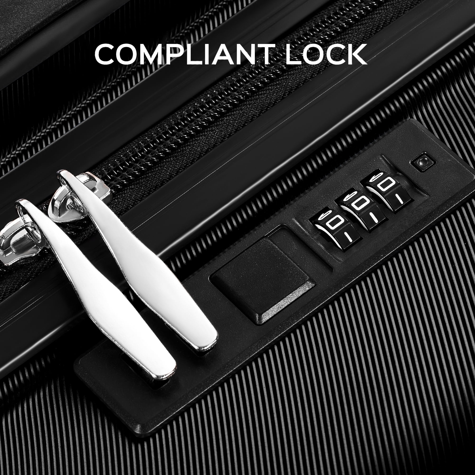 3 Piece Luggage Sets with 6 PC Organize Bags Lightweight Suitcases with Spinner Wheels, Black