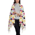 thumbnail image 3 of Cauagu Polka Dot Print Women Wrap Shawl tassels Scarves Retro Scarf 77.6"X28.3", 3 of 8