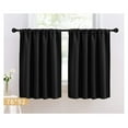 thumbnail image 5 of Blackout Solid Color Short Curtain Light Blocking for Kitchen Bathroom Bedroom Partition Black, 5 of 8