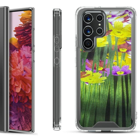 Shockproof Bumper Phone Case for Samsung Galaxy S22 Ultra 5G, by OneToughShield ® - Dream Flower