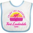 thumbnail image 3 of Inktastic Summer Enjoy the Sunshine Fort Lauderdale Florida in Pink Boys or Girls Baby Bib, 3 of 4