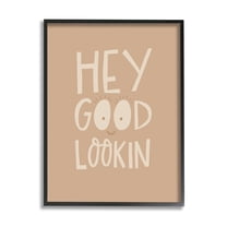Stupell Industries Hey Good Lookin Phrase Inspirational Painting Black Framed Art Print Wall Art, 11 x 14