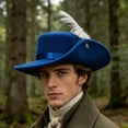 thumbnail image 6 of Slccxzc Gentleman Tricorn Hat Wide Brim Retro Top Cap Feather Decor British Style Formal Party Headwear, 6 of 7