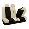 thumbnail image 2 of FH Group Light & Breezy Seat Covers for Auto, 3 Row 7 Seater Full Covers with Steering/Belt Pad Cover, Beige and Black, 2 of 6