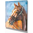 thumbnail image 2 of Cheval Brun avec Bride - Impression sur Toile Abstraite, 2 of 3