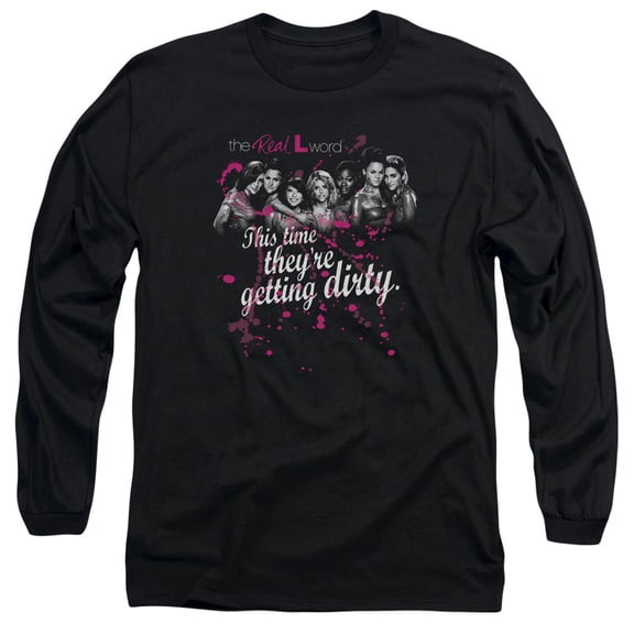 The Real L Word Dirty Long Sleeve Adult 18/1 T-Shirt Black