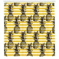 thumbnail image 3 of Ambesonne Grunge Shower Curtain, Retro Striped Vintage, 69"Wx84"L, Black and Earth Yellow, 3 of 3