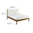 thumbnail image 3 of Modway Olea Channel Tufted Boucle Solid Wood Full Platform Bed in Feather Walnut, 3 of 9
