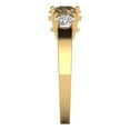 thumbnail image 3 of 1.5 ct Round Cut Simulated Champagne Diamond 3 Stone 18K Yellow Gold Womens Engagement Ring, 3 of 5