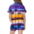 thumbnail image 4 of Afdoent Kids Girls Pajamas Set For Children Graphic Print Short Sleeve Button Shirt Shorts Pajama Set For 12-13 Years, 4 of 4