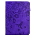 thumbnail image 4 of ELEHOLD Case For iPad mini6/mini2024 Embossed Flowers and Birds Leather Tablet Case, Slim Back Smart Cover, Full Body Protection, Kickstand,with Card Pocket, Purple, 4 of 10